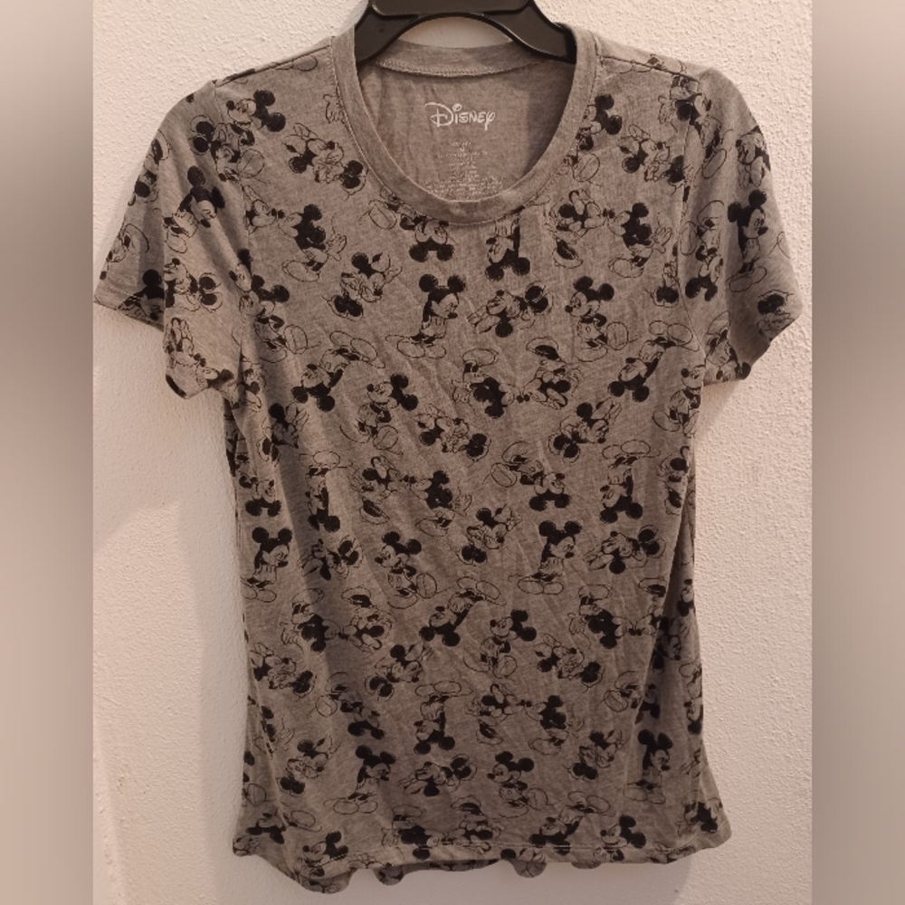 Disney Mickey & Minnie Mouse Short Sleeve T-Shirt Gray Size M
